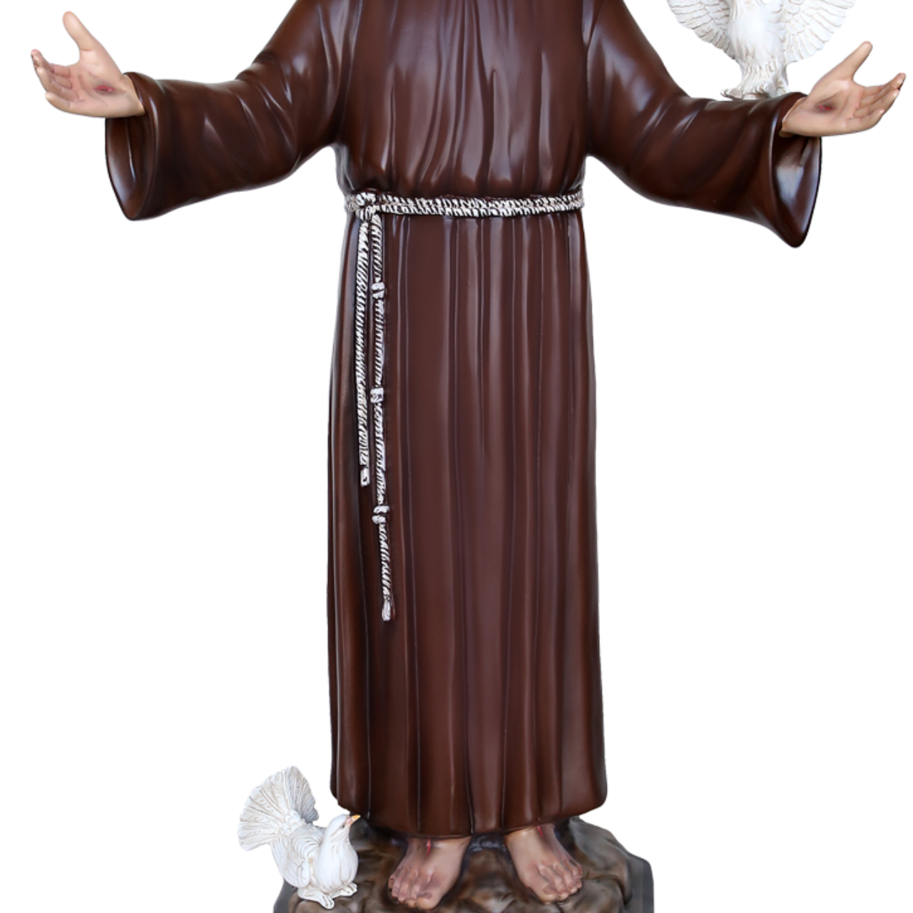 Statua San Francesco d'Assisi Braccia Aperte 130 cm in Vetroresina