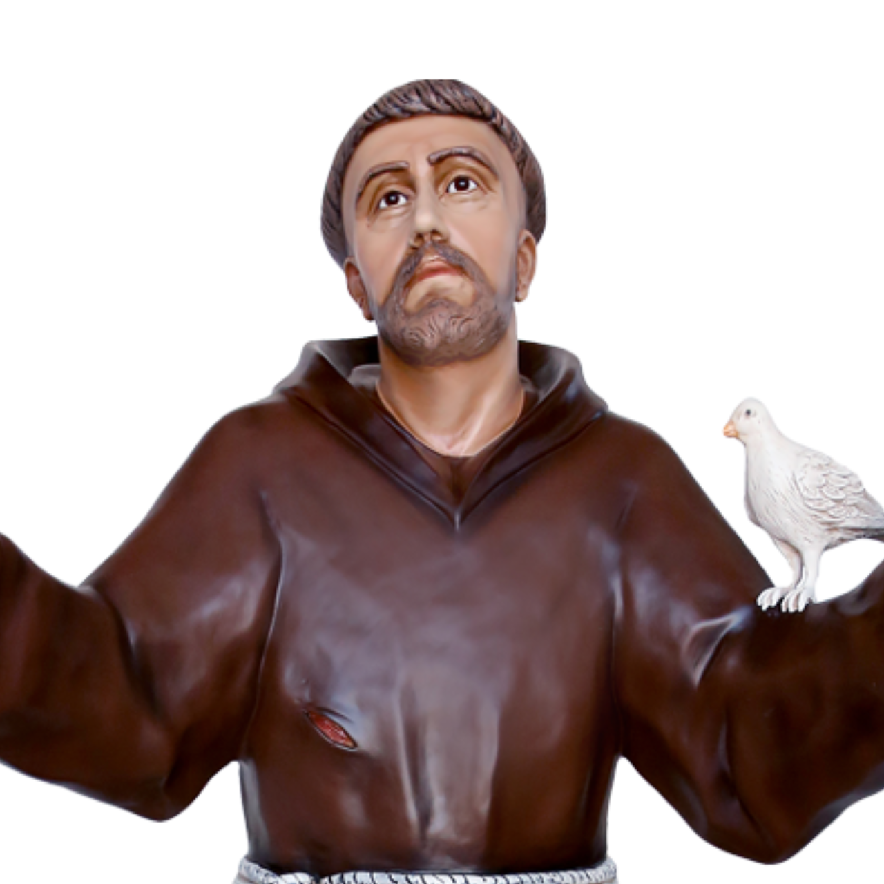Statua San Francesco d'Assisi Braccia Aperte 175 cm in Vetroresina