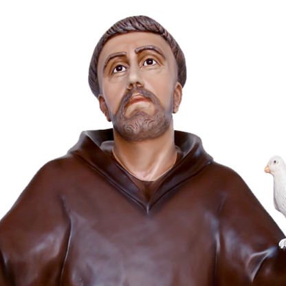 Statua San Francesco d'Assisi Braccia Aperte 175 cm in Vetroresina
