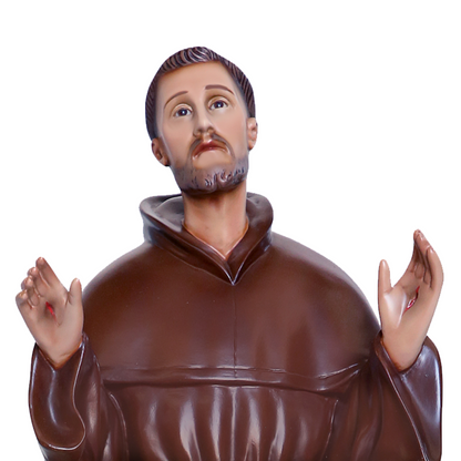 Statua San Francesco d'Assisi Braccia Aperte 85 cm in Resina