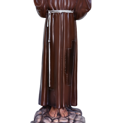Statua San Francesco d'Assisi Braccia Aperte 85 cm in Resina