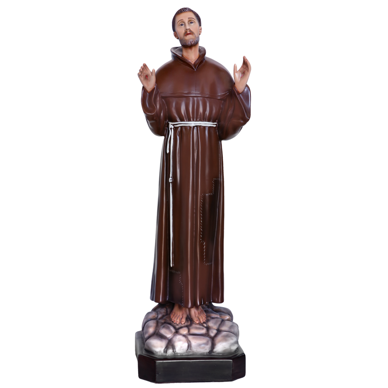 Statua San Francesco d'Assisi Braccia Aperte 85 cm in Resina