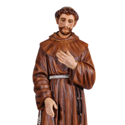 Statua San Francesco d'Assisi con Lupo 40 cm in Resina