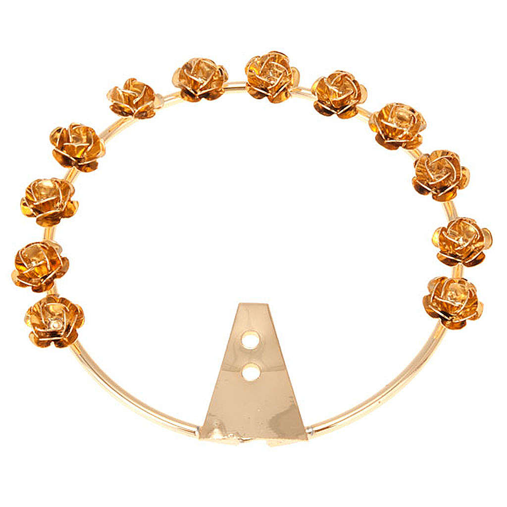 Stellario con Rose in Ottone Finitura Dorata