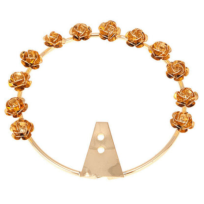 Stellario con Rose in Ottone Finitura Dorata