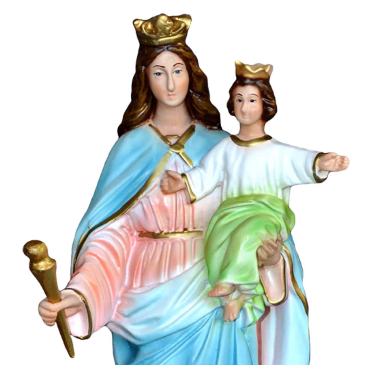 Statua Madonna Ausiliatrice 30 cm in Resina Piena