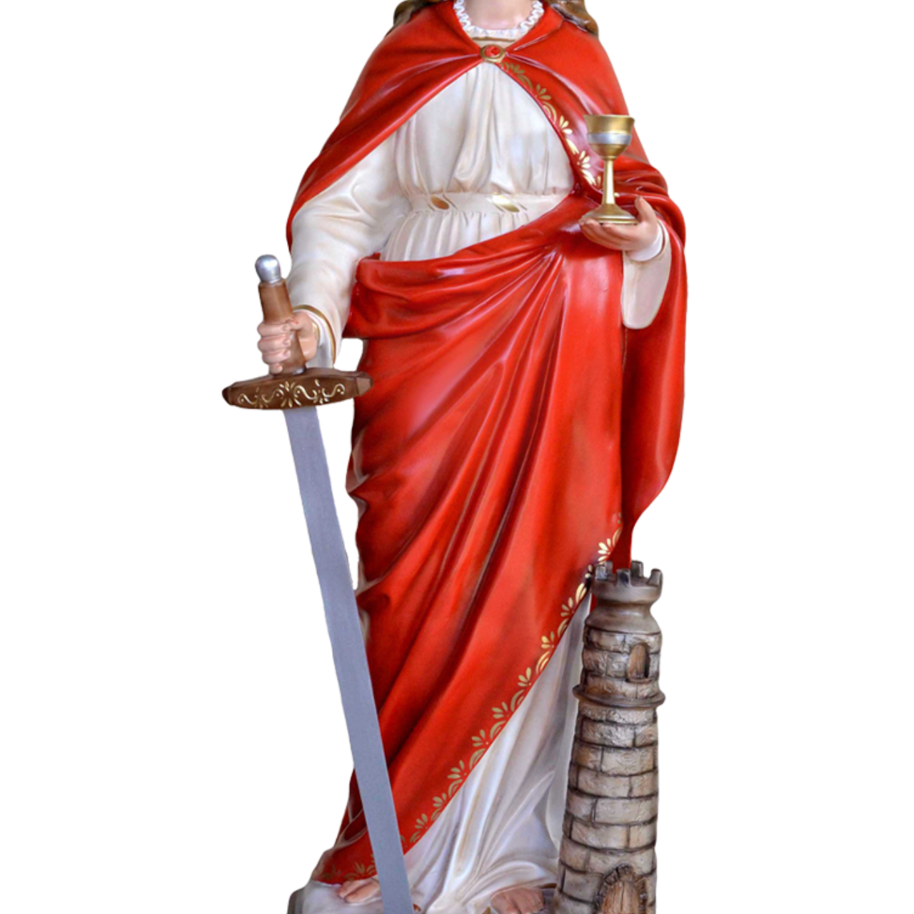 Statua Santa Barbara 130 cm in Vetroresina