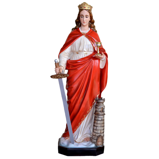 Statua Santa Barbara 130 cm in Vetroresina