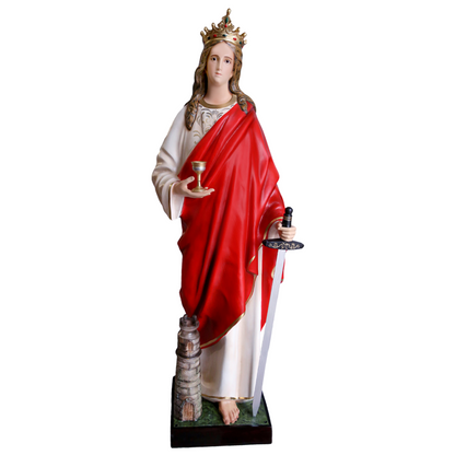Statua Santa Barbara 155 cm in Vetroresina