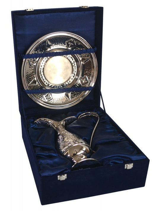 Brocca per Manutergio in Ottone con Piatto in Astuccio