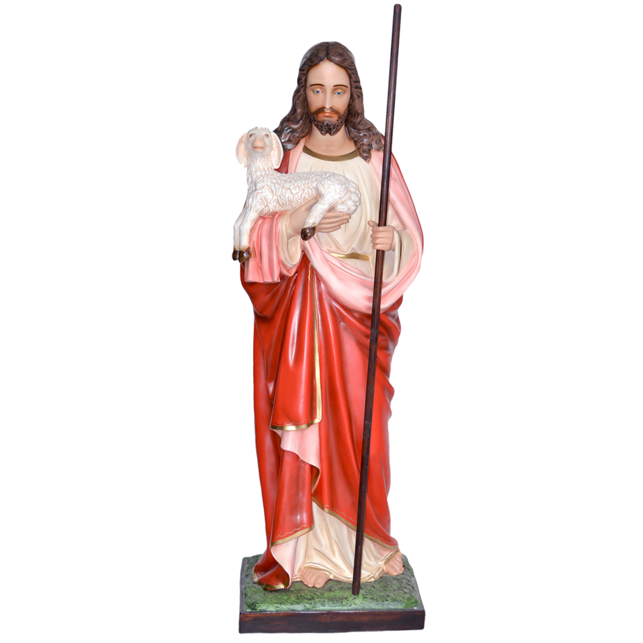 Statua Gesù Buon Pastore 160 cm in Vetroresina
