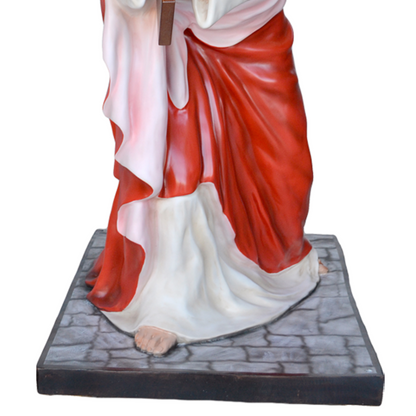 Statua Gesù Cadente con Croce 127 cm in Vetroresina