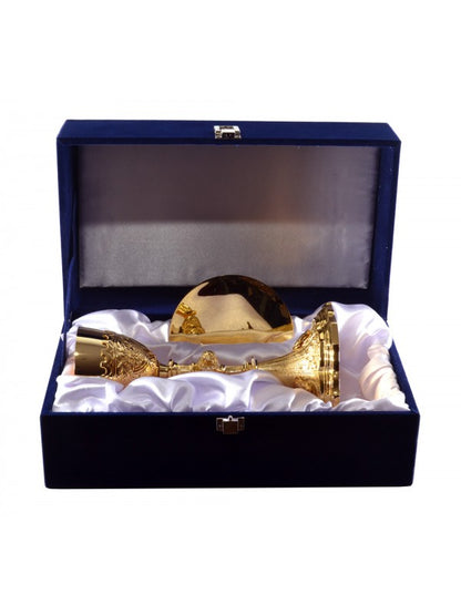 Calice e Patena in Ottone Dorato con Custodia