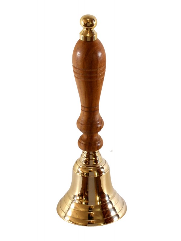 Campanello Liturgico Classico con Manico in Legno 7,5X21 Centimetri