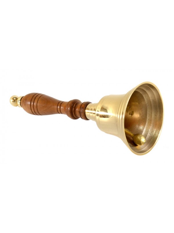 Campanello Liturgico Classico con Manico in Legno 9,5x23,5 Centimetri