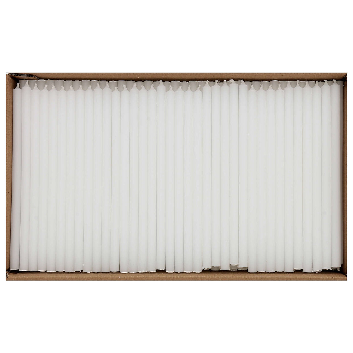Cartone Candele Votive Bianche per Flambeaux 1,3 cm x 27 cm 10 Kg