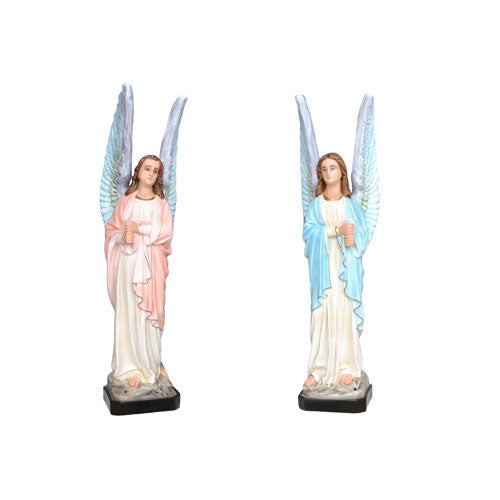 Statue Angeli Porta Candelabri Coppia 73 cm in Resina