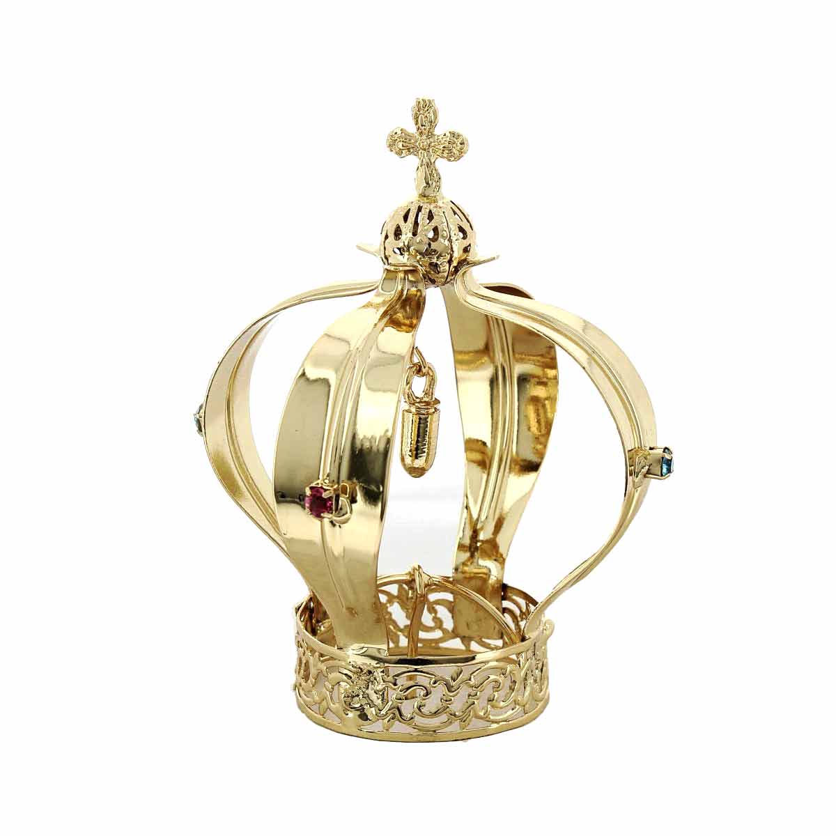 Corona Madonna di Fatima con Strass in Ottone Finitura Dorata