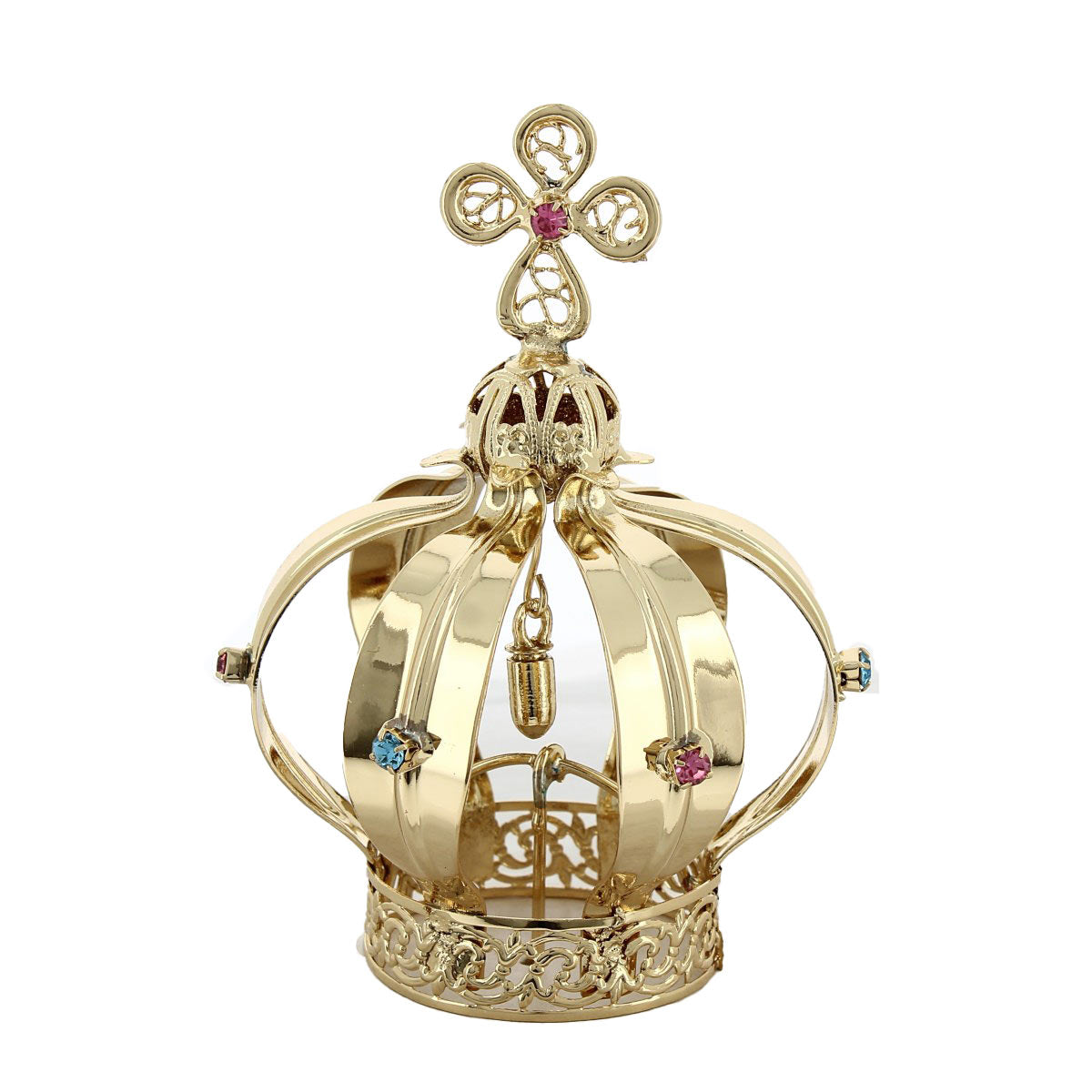 Corona Madonna di Fatima con Strass in Ottone Finitura Dorata