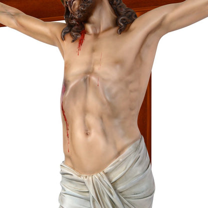 Crocifisso Croce in Legno 360 x 180 con Cristo 180 cm da Appendere in Vetroresina