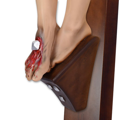 Crocifisso Croce in Legno 360 x 180 con Cristo 180 cm da Appendere in Vetroresina