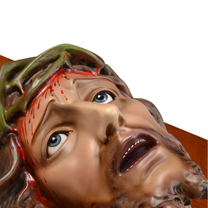 Crocifisso Croce in Legno 360 x 180 con Cristo 180 cm da Appendere in Vetroresina