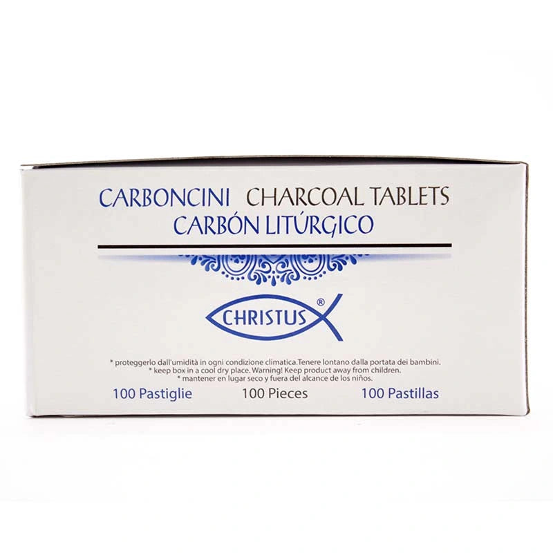 Carboncini Per Incenso Christus Diametro 4 cm Accensione Rapida 100 Pezzi