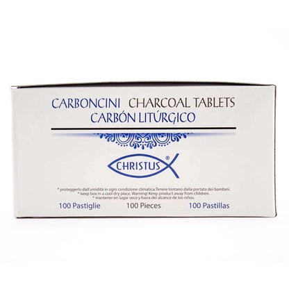 Carboncini Per Incenso Christus Diametro 4 cm Accensione Rapida 100 Pezzi