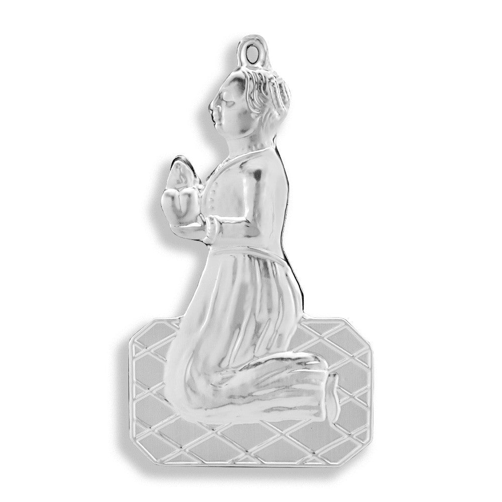 Ex Voto in Metallo per Grazia Ricevuta Bambina in Ginocchio 12 Centimetri