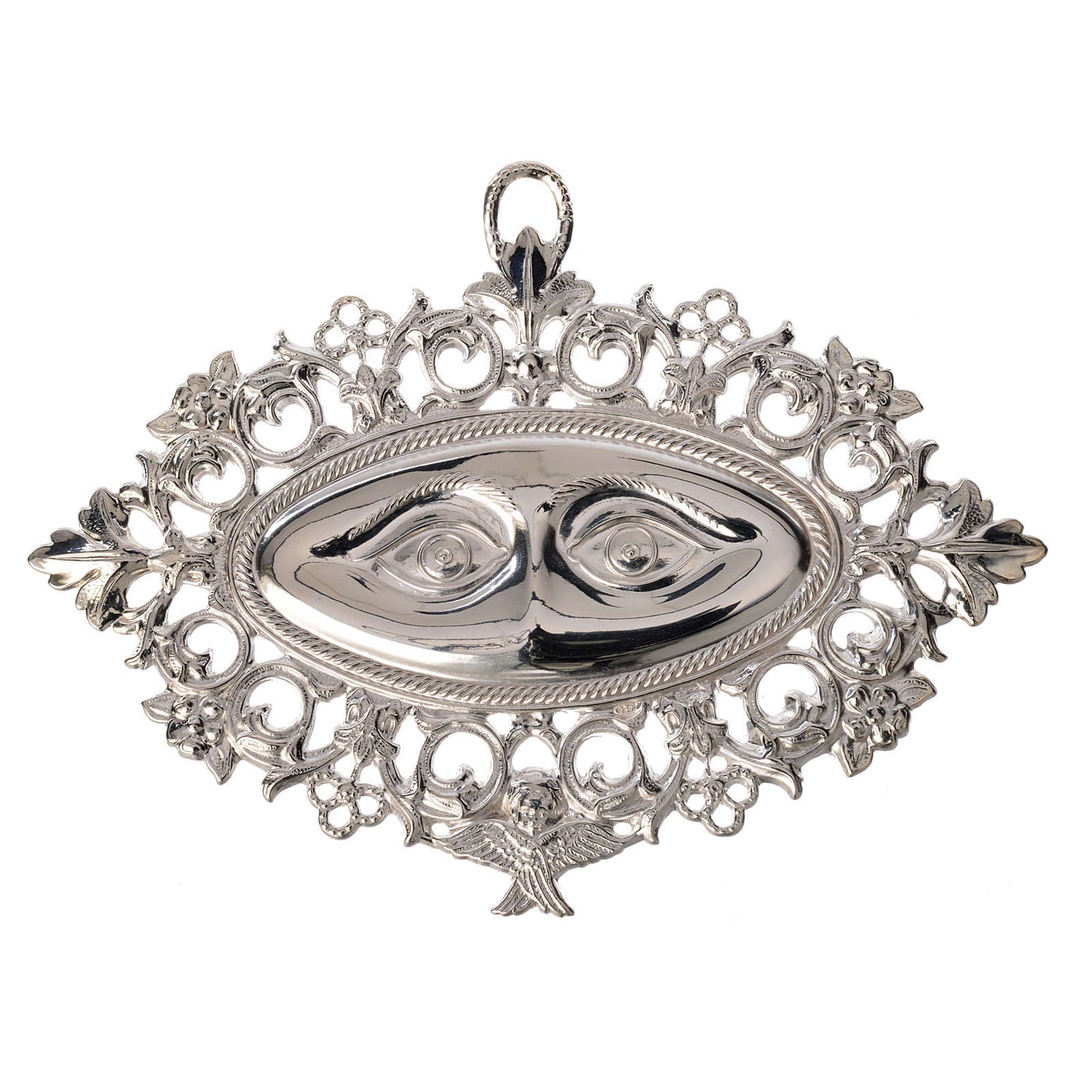 Ex Voto in Metallo per Grazia Ricevuta Occhi Traforati 13 x 8 Centimetri