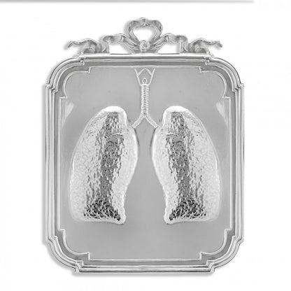 Ex Voto in Metallo per Grazia Ricevuta Polmoni 12 x 9 Centimetri
