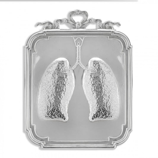 Ex Voto in Metallo per Grazia Ricevuta Polmoni 12 x 9 Centimetri
