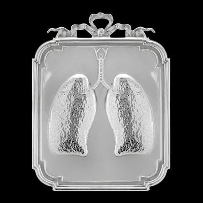 Ex Voto in Metallo per Grazia Ricevuta Polmoni 12 x 9 Centimetri