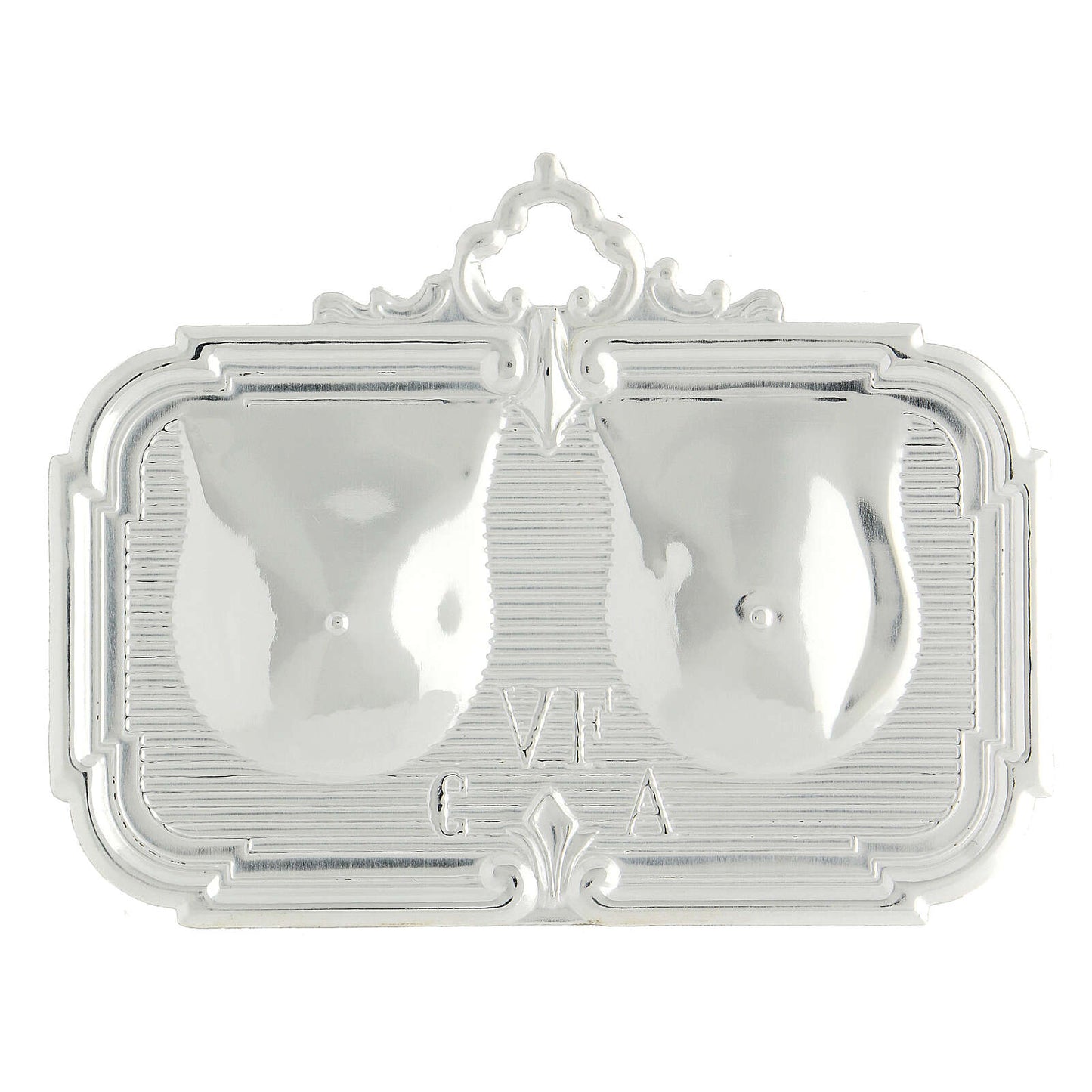 Ex Voto in Metallo per Grazia Ricevuta Seno Doppio 10 x 13 Centimetri