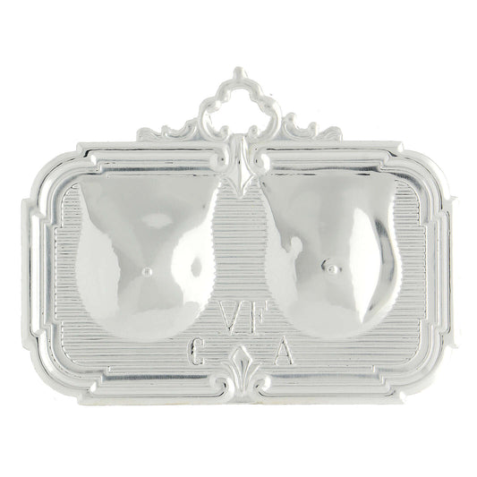 Ex Voto in Metallo per Grazia Ricevuta Seno Doppio 10 x 13 Centimetri