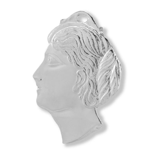 Ex Voto in Metallo per Grazia Ricevuta Testa Donna 14 Centimetri