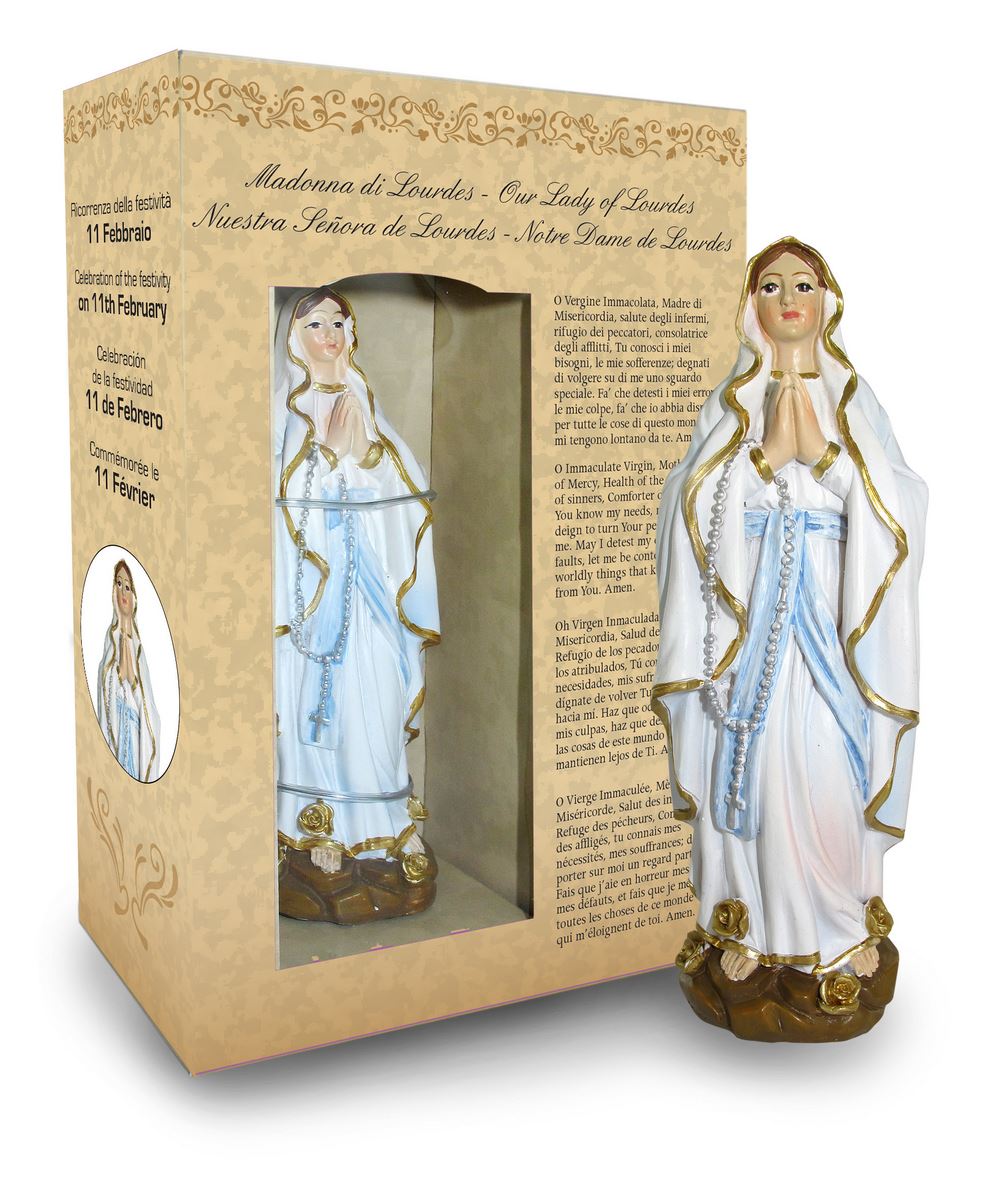Statuetta in Confezione Regalo Madonna di Lourdes 12 Centimetri