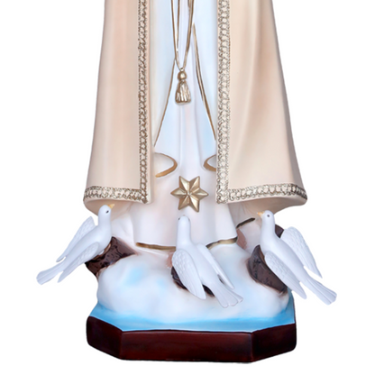 Statua Madonna Fatima con Colombe 100 cm in Resina