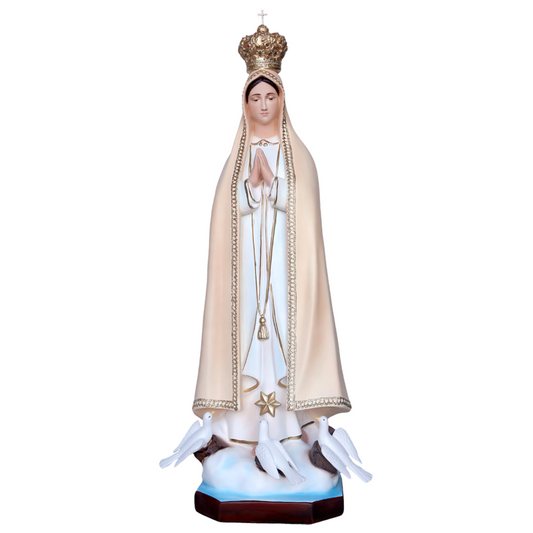 Statua Madonna Fatima con Colombe 100 cm in Resina