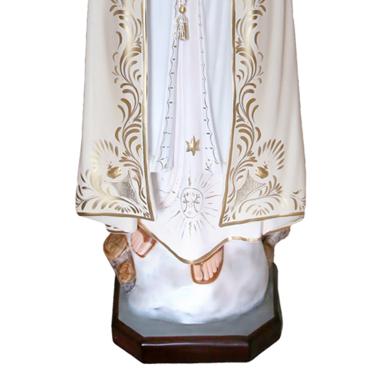 Statua Madonna Fatima Decoro Ricco 120 cm in Resina