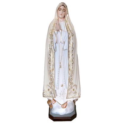 Statua Madonna Fatima Decoro Ricco 120 cm in Resina