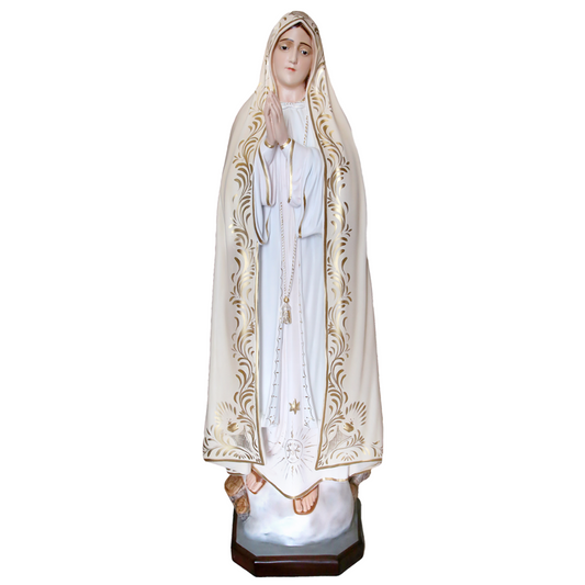 Statua Madonna Fatima Decoro Ricco 120 cm in Resina