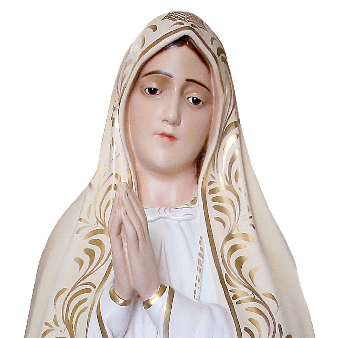 Statua Madonna Fatima Decoro Ricco 120 cm in Vetroresina