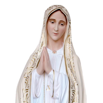 Statua Madonna Fatima Decoro Ricco 160 cm in Vetroresina
