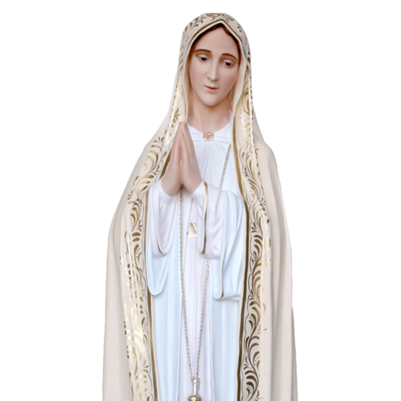 Statua Madonna Fatima Decoro Ricco 160 cm in Vetroresina
