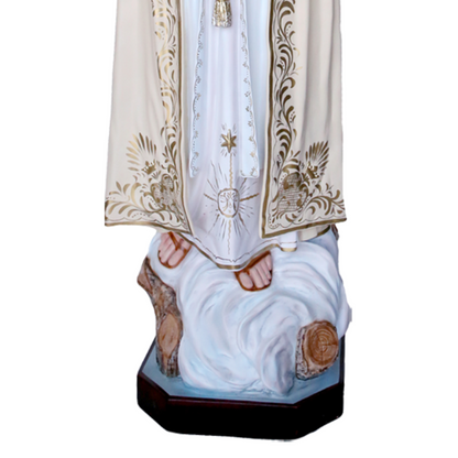 Statua Madonna Fatima Decoro Ricco 160 cm in Vetroresina