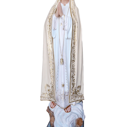 Statua Madonna Fatima Decoro Ricco 160 cm in Vetroresina