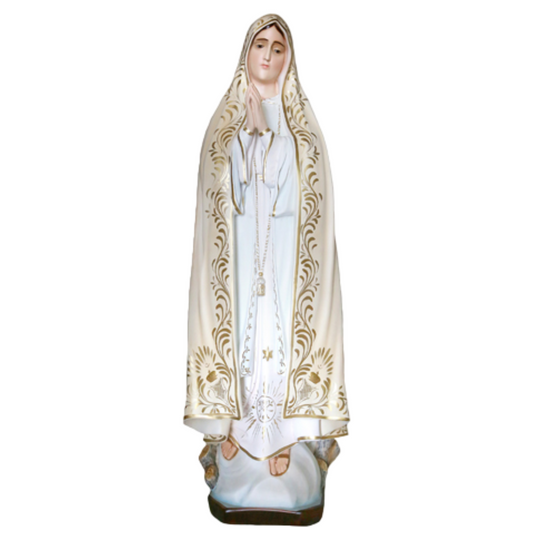 Statua Madonna Fatima Decoro Ricco 85 cm in Resina