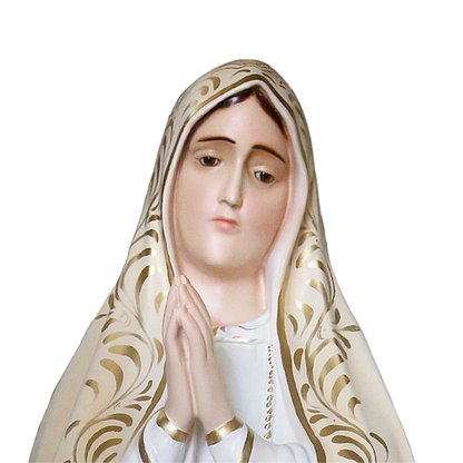 Statua Madonna Fatima Decoro Ricco 85 cm in Resina