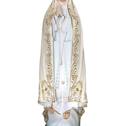 Statua Madonna Fatima Decoro Ricco 85 cm in Resina